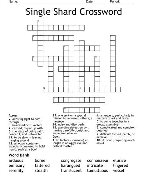 The shard is one crossword g